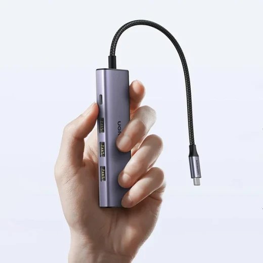 محول يو جرين CM511 5 في 1 USB-C، 3x USB-A 3.0، HDMI، USB-C PD، رمادي - يوجرين - Image 4